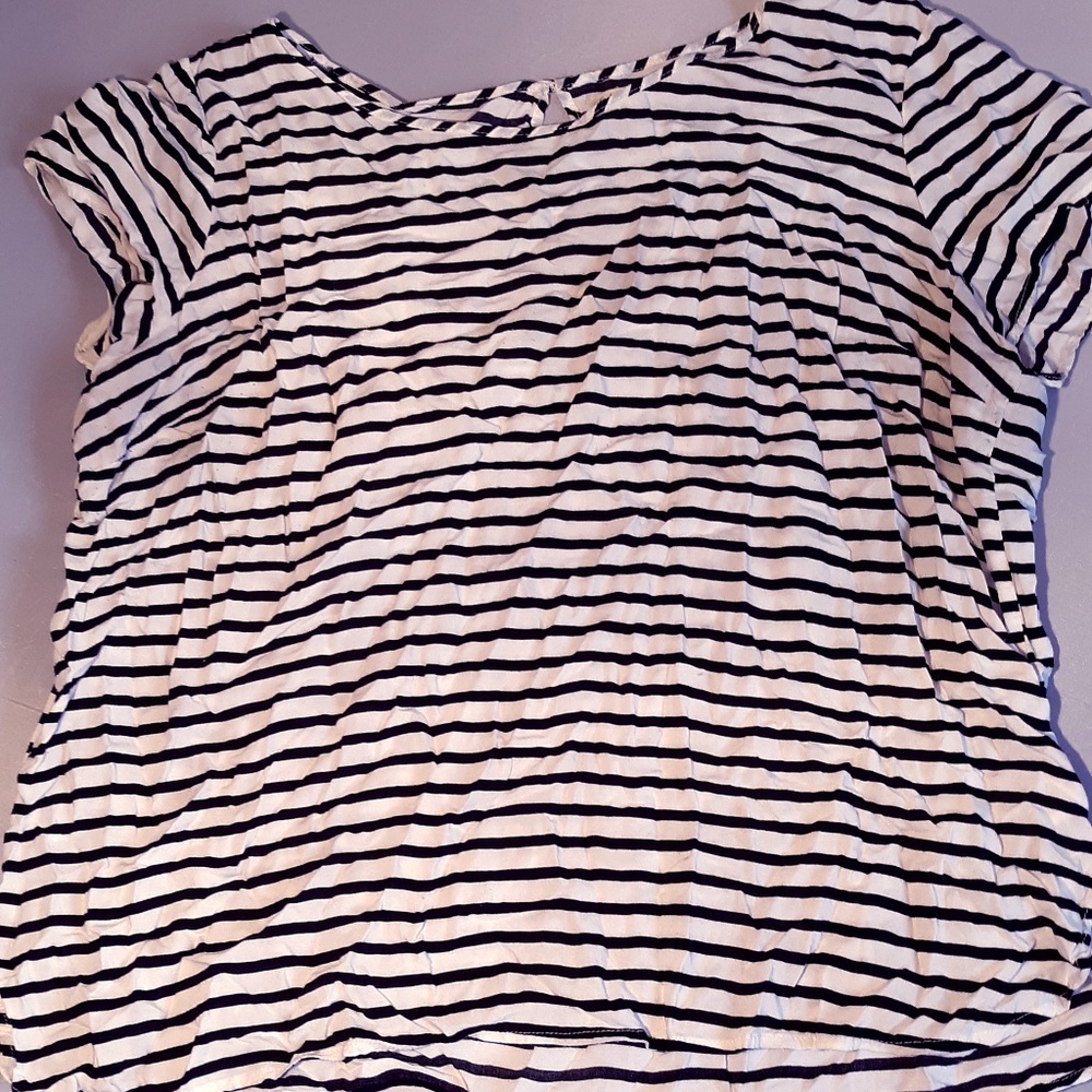 Black Pin stripped shirt.